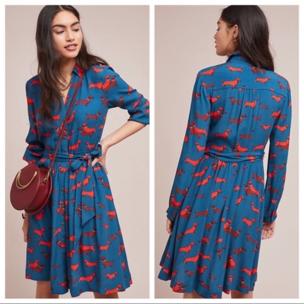 RARE Anthropologie dress dachshund dress NWOT